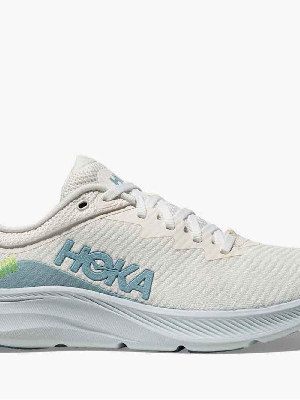 Hoka Women's White Sneakers with Light Blue Logo